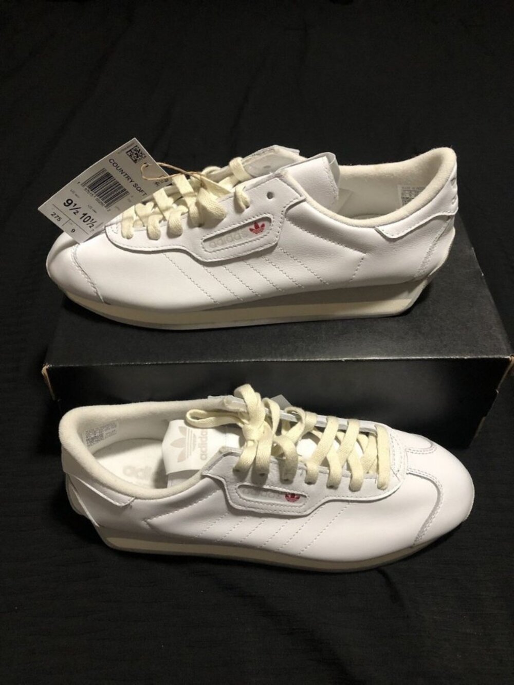 ADIDAS ORIGINALS COUNTRY SOFT RETRO LEATHER Shoes, Size 10.5, IH7095, White